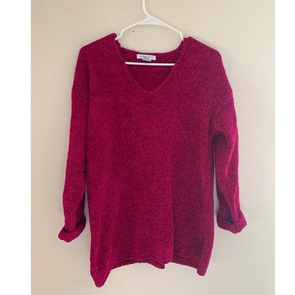 Dark Magenta Chenile Sweater - Picture 1 of 3